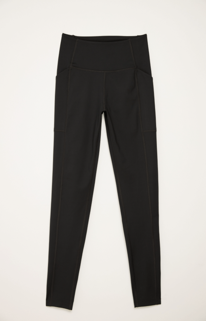 Svartar Compressive Háar Leggings með vasa
